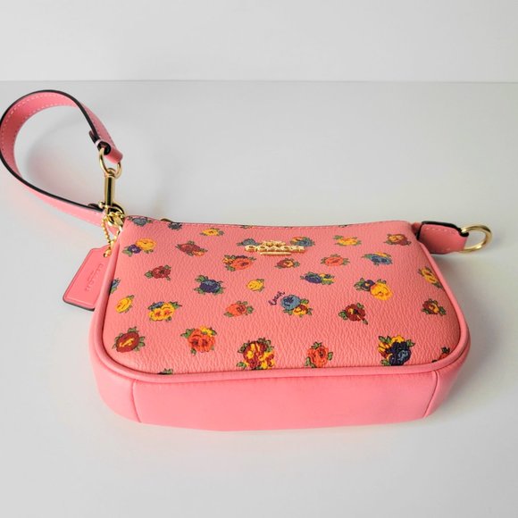 Coach C9931 Mini Vintage Rose Nolita 15 Wristlet Clutch Pink Lemonade - Picture 5 of 6